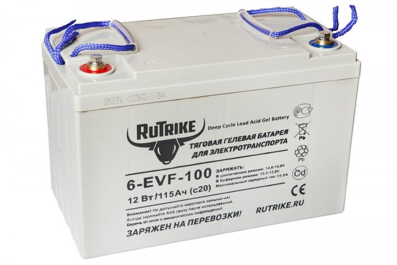 Тяговый гелевый аккумулятор RuTrike 6-EVF-100 (12V100A/H C3) Тяговый гелевый аккумулятор RuTrike 6-EVF-100 (12V100A/H C3)